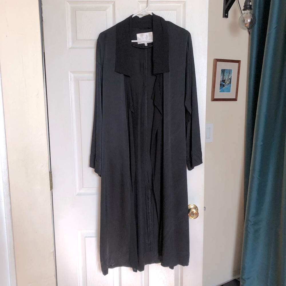 silk robe Duster Le Fou by Wilfred Kimono Black Real silk Mittle Moon sz S